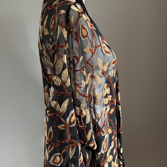 Vanity Fair Velvet Burnout Kimono Robe - Picture 12 of 15